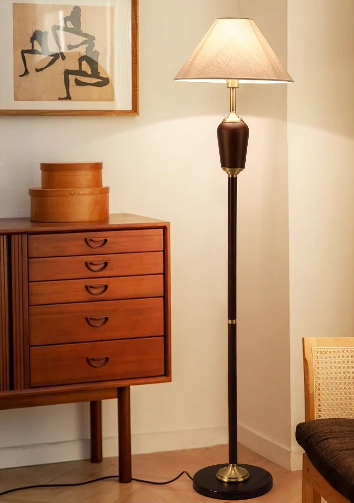 Solid Wood & Linen Floor Lamp